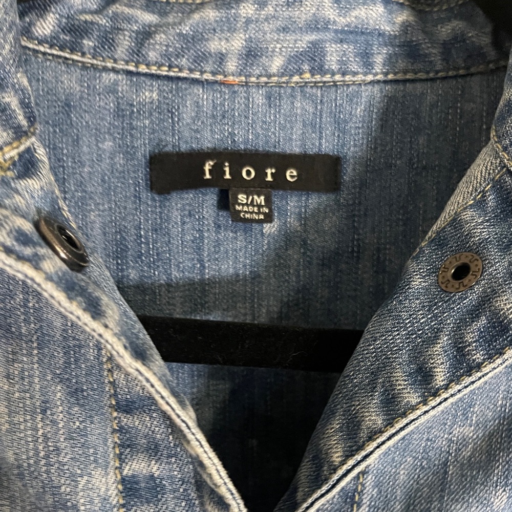Fiore Jean Jacket Womens Size Small/Medium Blue Oversized Knee Length Denim - Picture 3 of 11